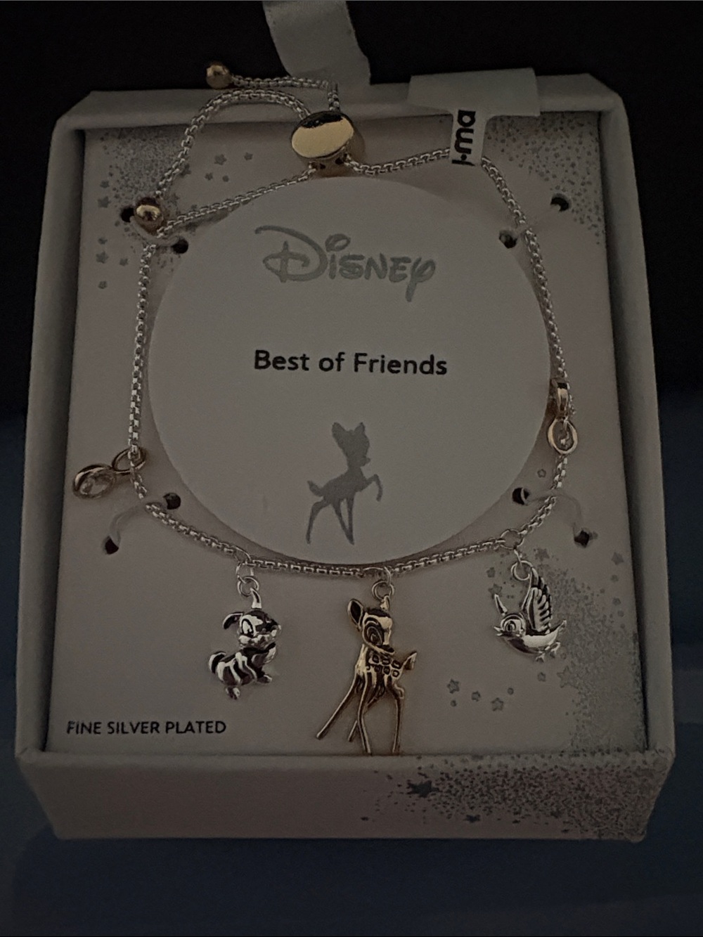 Disney Silver and Gold Bambi 'Best of Friends' Charm Bracelet